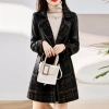 New Winter 2024 double-sided leather jacket for women, mid-length suit collar women's leather coat, Korean-style women's outerwear Specification image